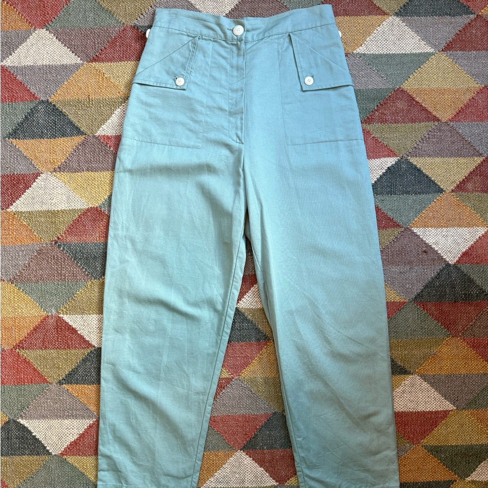 Ilana Kohn Light Green Linen Trousers